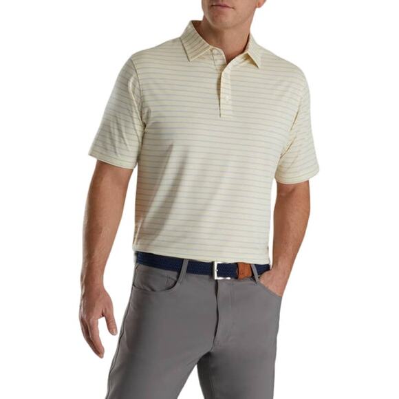 FootJoy Men's Golf Shirt Triple Pinstripe Lisle Collar Performance Golfing XL - Picture 1 of 8